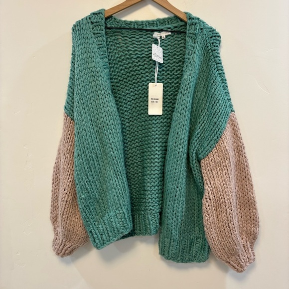 ANTHROPOLOGIE Little Lies Mae Colorblock Cardigan - Picture 2 of 5